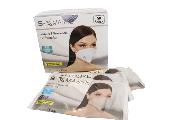 SecureX FFP2 Atemschutzmaske ohne Ventil mit Nasenbügel